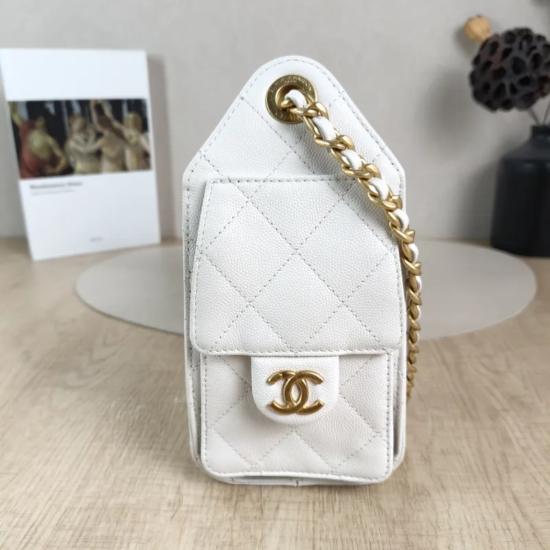 Chanel Crossbody Bag 25Bag White Gold Grained Calfskin Mini 22 × 12.5 × 20 cm — detail view 12 of 12