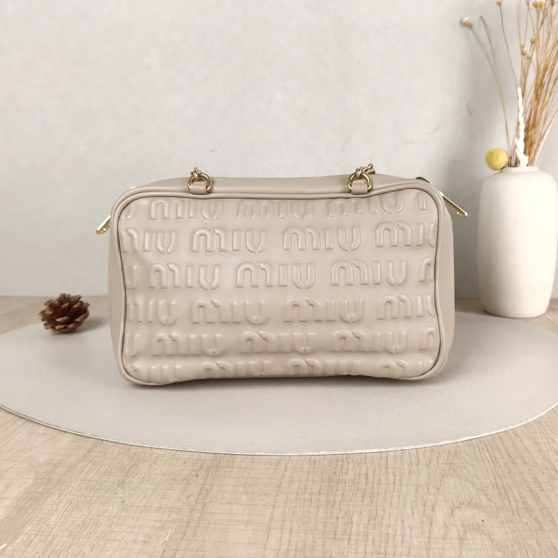 Miumiu Shoulder Bag Shoulder Bag Beige Calfskin One Size22 × 7 × 14 cm