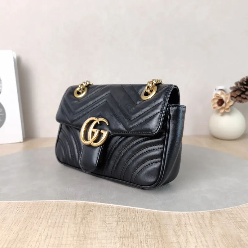GUCCI Crossbody Bag GG Marmont Small Marmont 22 Black CC alfskin Small 22 × 6 × 13 cm — cover view 2 of 5