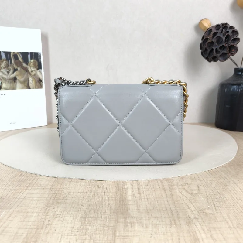 Chanel Crossbody Bag 19Bag WOC Grey SL ambskin Mini 19.2 × 3.5 × 12.3 cm — cover view 4 of 5