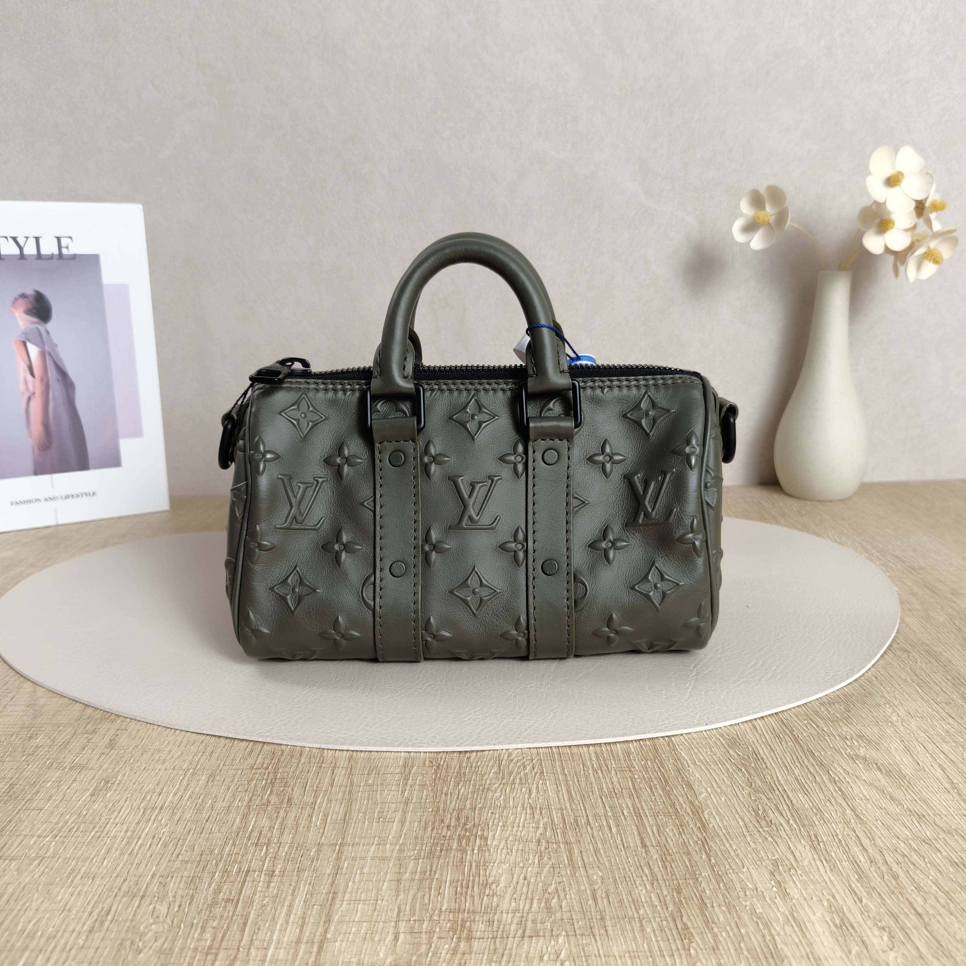 Louis Vuitton Crossbody Bag Keepall XS Green Monogram Seal Calfskinmini21 × 9 × 12 cm — cover view 11 of 11