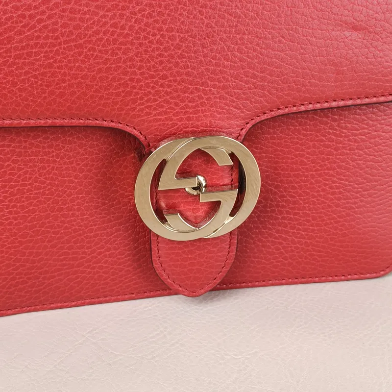 GUCCI Crossbody Bag g Collection Red Calfskin Small 20 × 9 × 16 cm — detail view 9 of 13
