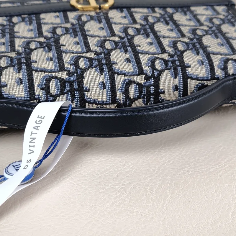 DIOR Crossbody Bag 30Montaigne Cigale Top Handle Crossbody Bag Blue Canvas One Size 20.5 × 5 × 11 cm — detail view 12 of 14