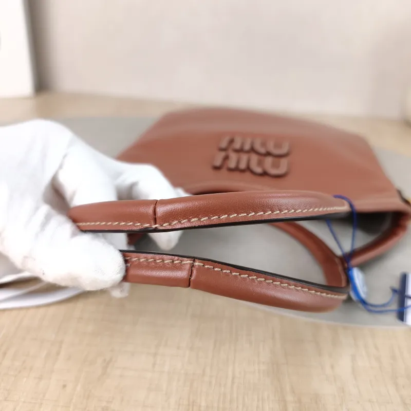 Miumiu Shoulder Bag IVY Tote Shopping Tote Caramel Calfskin Mini 20*24 — detail view 4 of 10