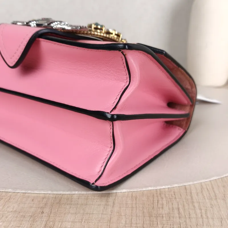 Miumiu Crossbody Bag Miu Lady Chain Bag Pink Calfskin One Size 22 × 10 × 13 cm — detail view 9 of 13