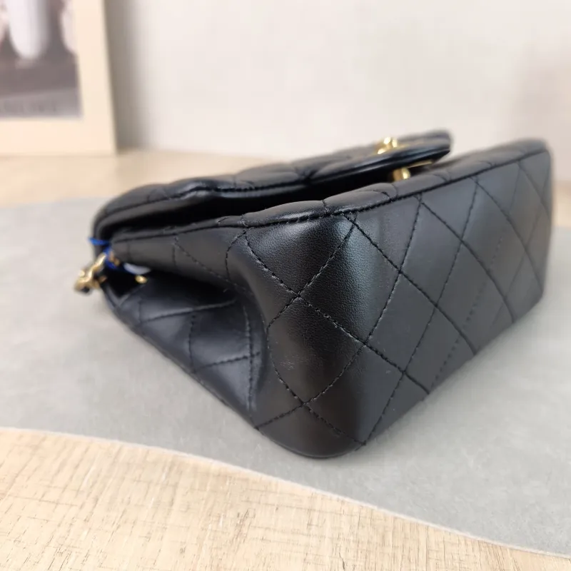 Chanel Crossbody Bag Classic Flap Mini CF Mini Black with Gold-Tone Hardware SL ambskin Mini 17 × 8 × 13.5 cm — detail view 13 of 14