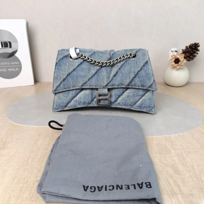 BALENCIAGA Shoulder Bag CRUSH Chain Bag Blue Small 25 × 8 × 15 cm — cover view 5 of 6