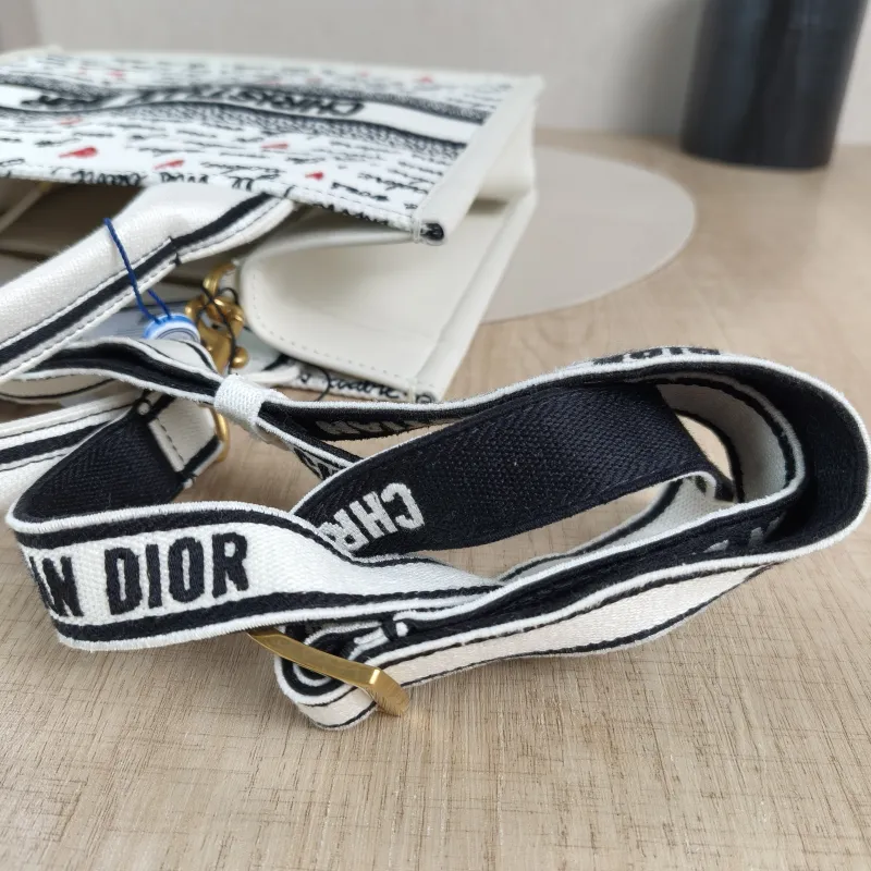 DIOR Top Handle Bag Book Tote Shoulder Strap Edition Colorblock Canvas · Calfskin One Size 26.5 × 14 × 22 cm — detail view 4 of 13