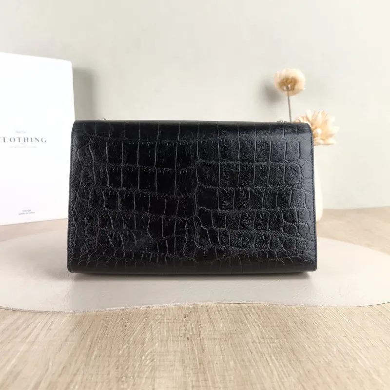 SAINT LAURENT Crossbody Bag KATE Edition Black Calfskin Medium 24 × 5.5 × 14.5 cm — cover view 4 of 5