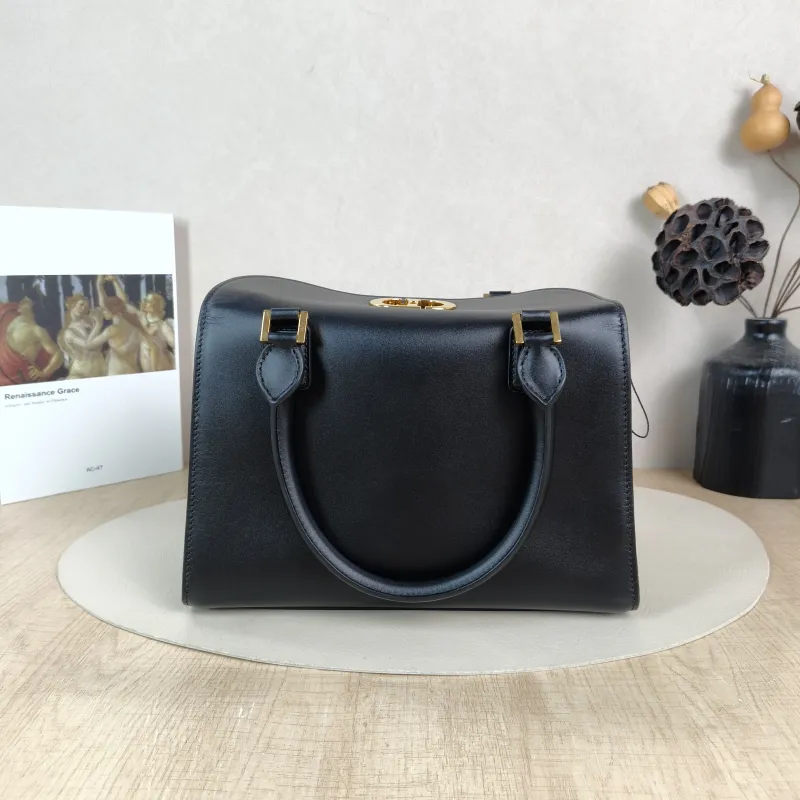 DIOR Crossbody Bag Boston Black Calfskin Medium 26 × 15 × 18 cm — cover view 4 of 5