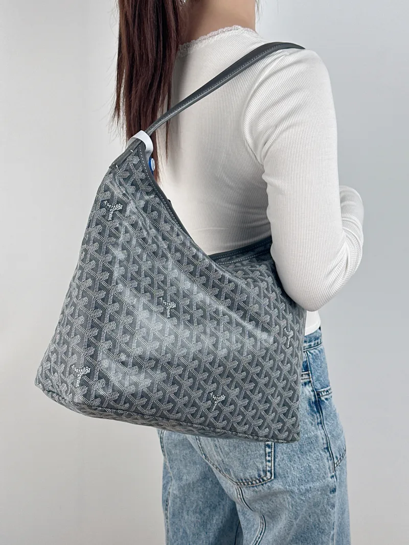 GOYARD Shoulder Bag Boheme Hobo​ Grey ine Canvas Small 43 × 14 × 27 cm — on-model view 2 of 2