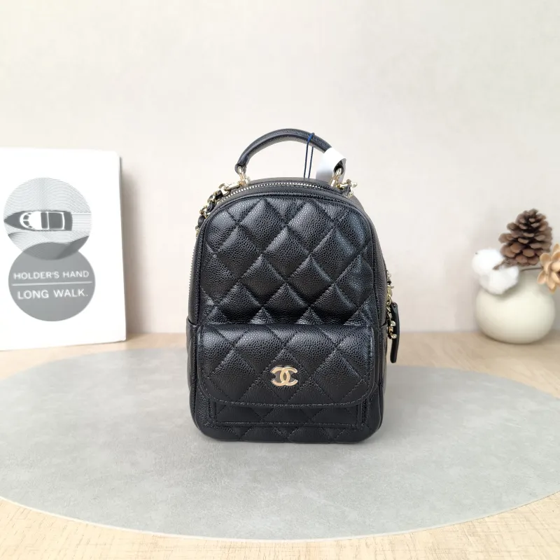 Chanel Backpack mini Backpack Collection Black Calfskin One Size13 × 9 × 18 cm