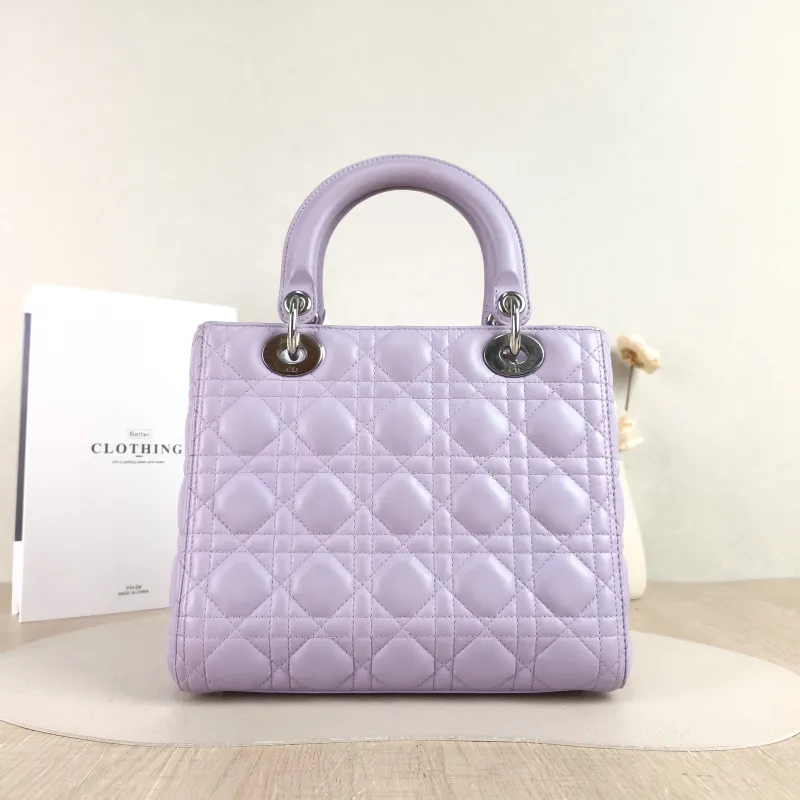 DIOR Top Handle Bag Lady Lady Dior Bag Calfskin Medium 24 × 12 × 21 cm — cover view 3 of 5