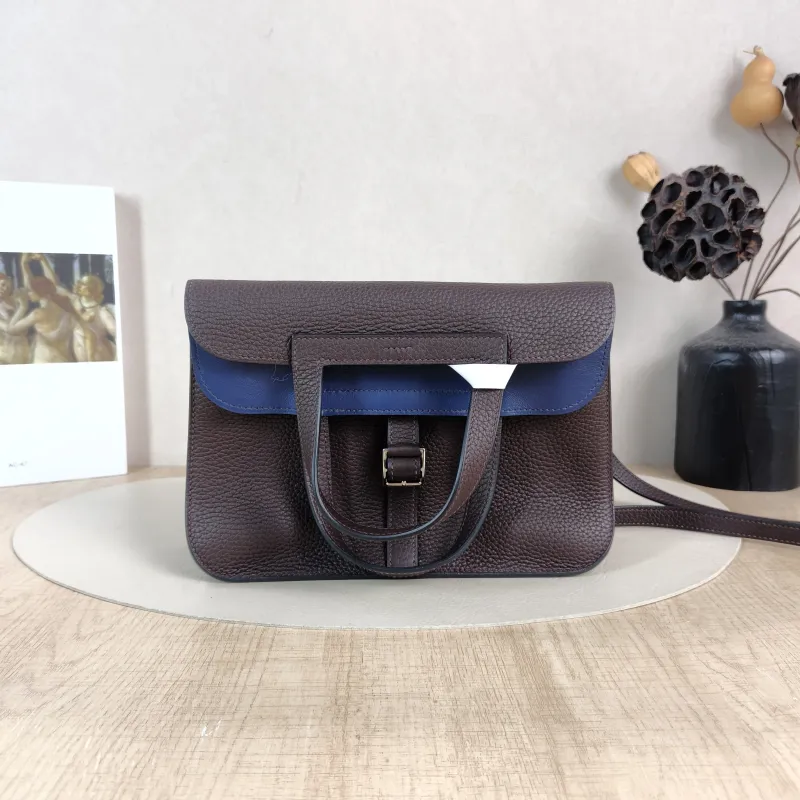 Hermès Shoulder Bag Halzan 25 0G 73 TC Calfskin Small25 × 8 × 17 cm