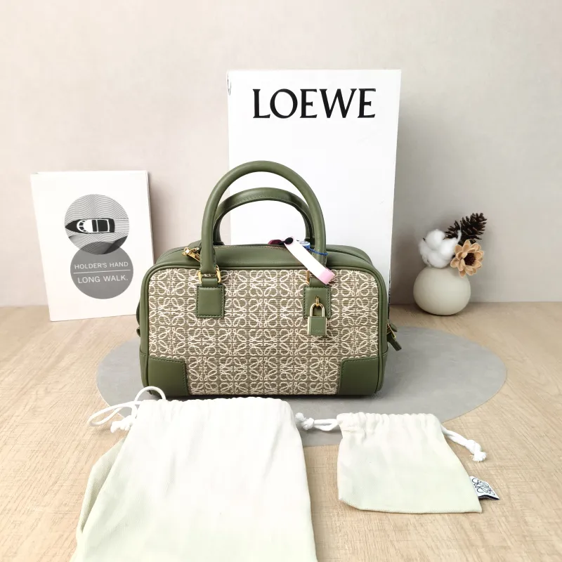LOEWE Crossbody Bag amazona 23 Green Canvas One Size 24 × 10 × 15 cm — cover view 6 of 6