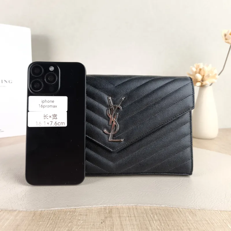SAINT LAURENT Shoulder Bag CASSANDRE ENVELOPE Black Calfskin One Size 22.5 × 4 × 14 cm — cover view 5 of 5