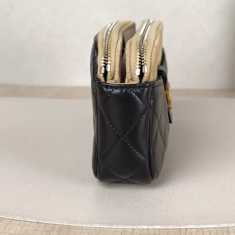 Chanel Crossbody Bag shopping bag Black · Beige Suede Mini 18 × 4 × 10 cm — detail view 4 of 14
