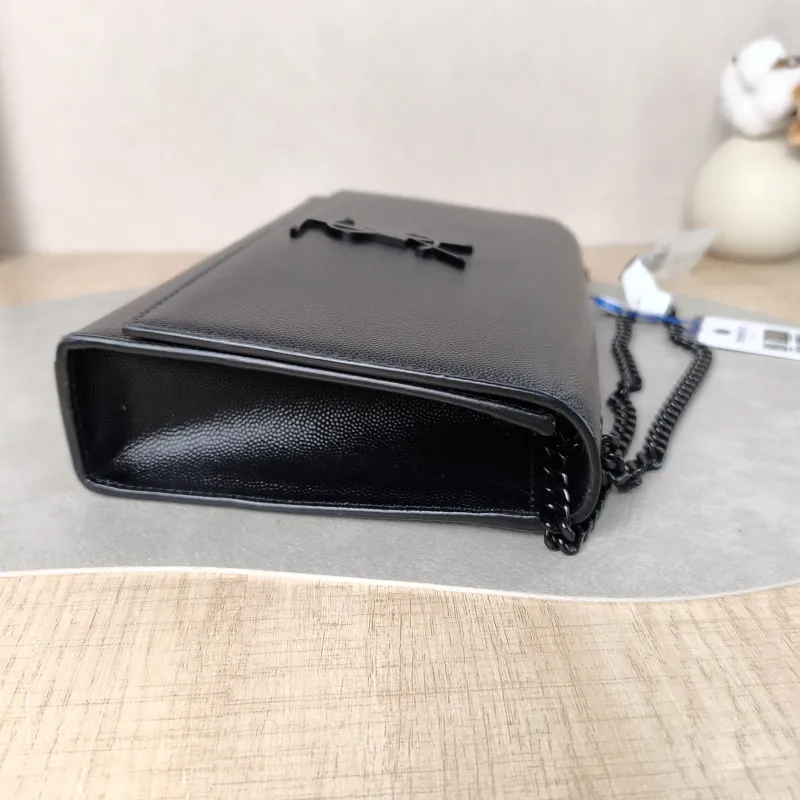 SAINT LAURENT Crossbody Bag KATE Black Grained Calfskin Medium 24 × 5.5 × 14.5 cm — detail view 9 of 10