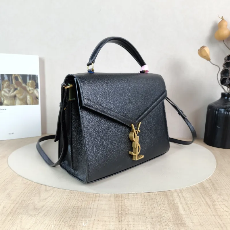 SAINT LAURENT Shoulder Bag Cassandra Shoulder Bag Black with Gold-Tone Hardware Grained Calfskin Medium 24.5 × 11.5 × 20 cm — cover view 5 of 5
