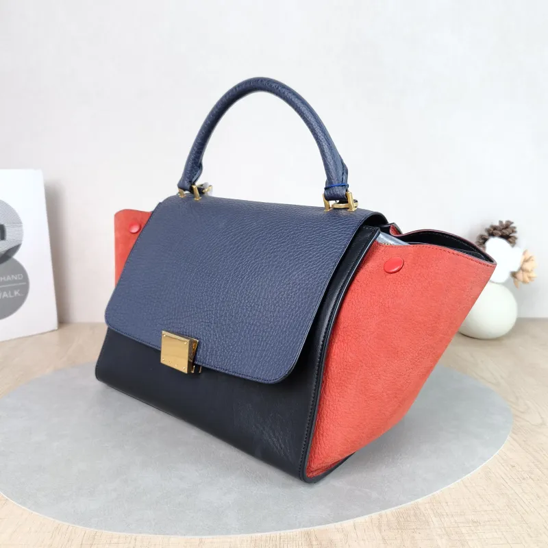 CELINE Crossbody Bag Trapeze Colorblock Calfskin Small27 × 13 × 22 cm — cover view 4 of 5