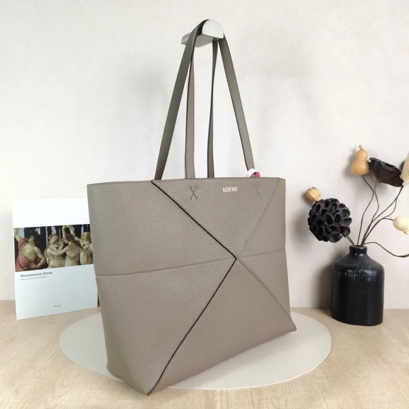 LOEWE Shoulder Bag Puzzle Fold Shopping Tote Dark Grey Calfskin Medium 31.5 × 12.5 × 29 cm — cover view 5 of 5