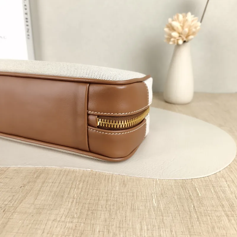 Miumiu Top Handle Bag Beau Brown Canvas · Calfskin Small 28 × 8 × 11.5 cm — detail view 2 of 11