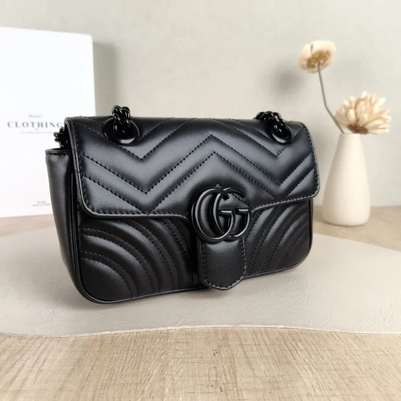 GUCCI Crossbody Bag GG Marmont Small Marmont 22 So Black Black Calfskin Small 22 × 6 × 13 cm — cover view 2 of 5