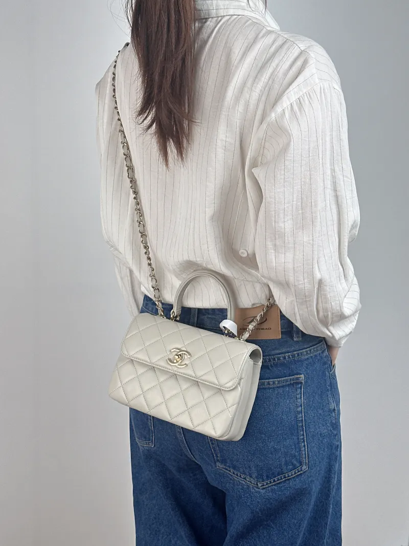 Chanel Crossbody Bag Trendy CC Grey Lambskin Mini 19.5 × 8 × 14.5 cm — on-model view 1 of 3