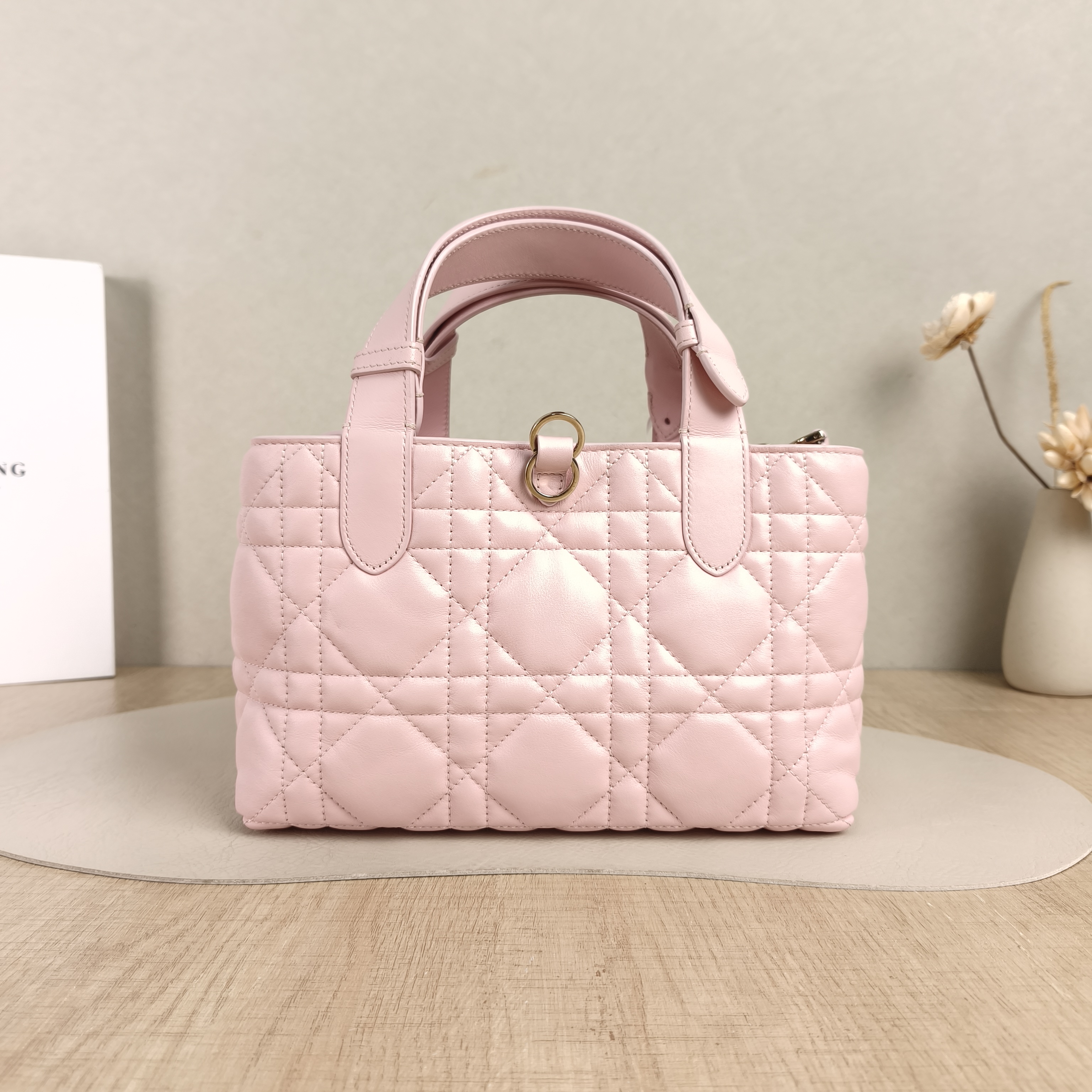 DIOR Top Handle Bag TOUJOURS Pink Calfskin Small23 × 12 × 15.5 cm — cover view 3 of 6