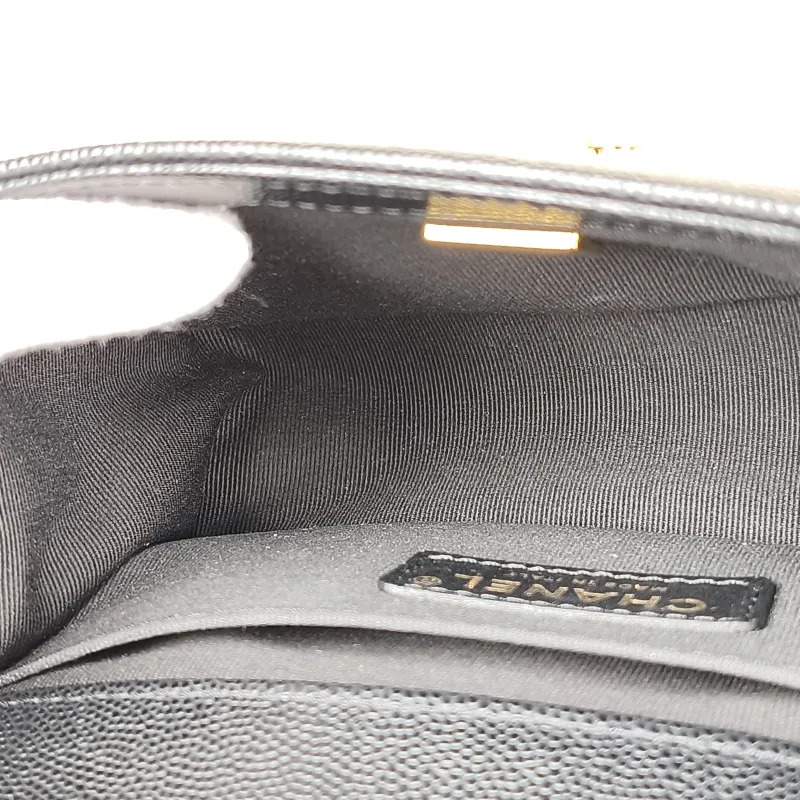 Chanel Crossbody Bag Le Boy​ Black Grained Calfskin Small 20.5 × 8.5 × 12 cm — detail view 11 of 15
