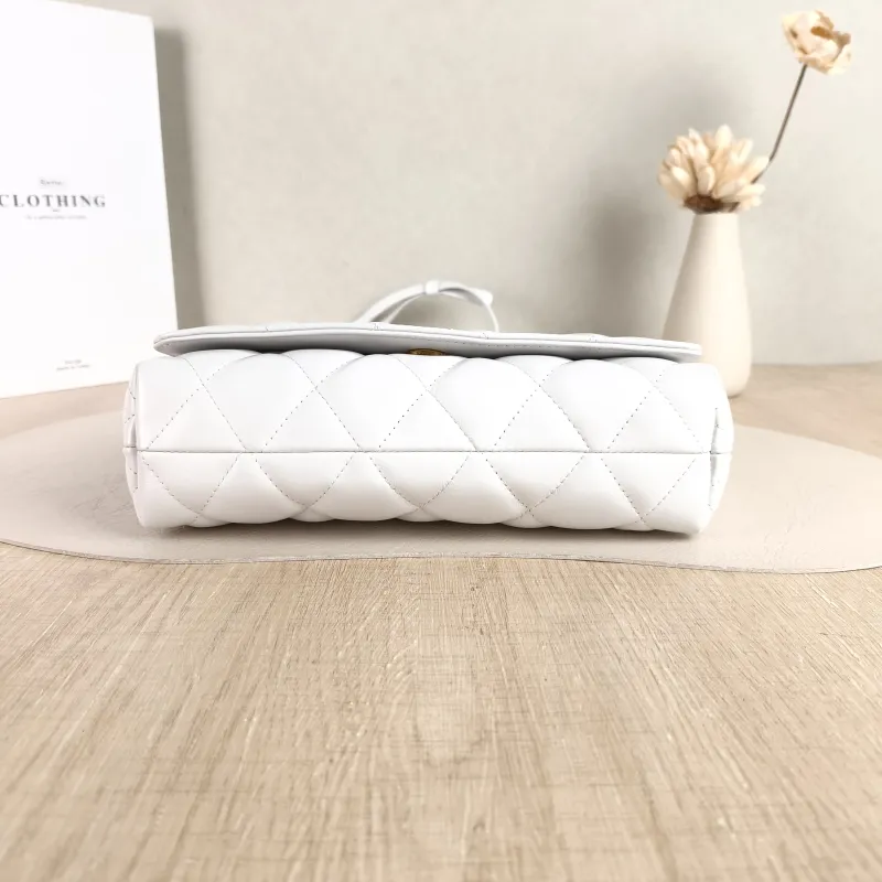 BALENCIAGA Crossbody Bag B Bag Crossbody Bag White Calfskin One Size 24 × 7 × 20 cm — cover view 3 of 5