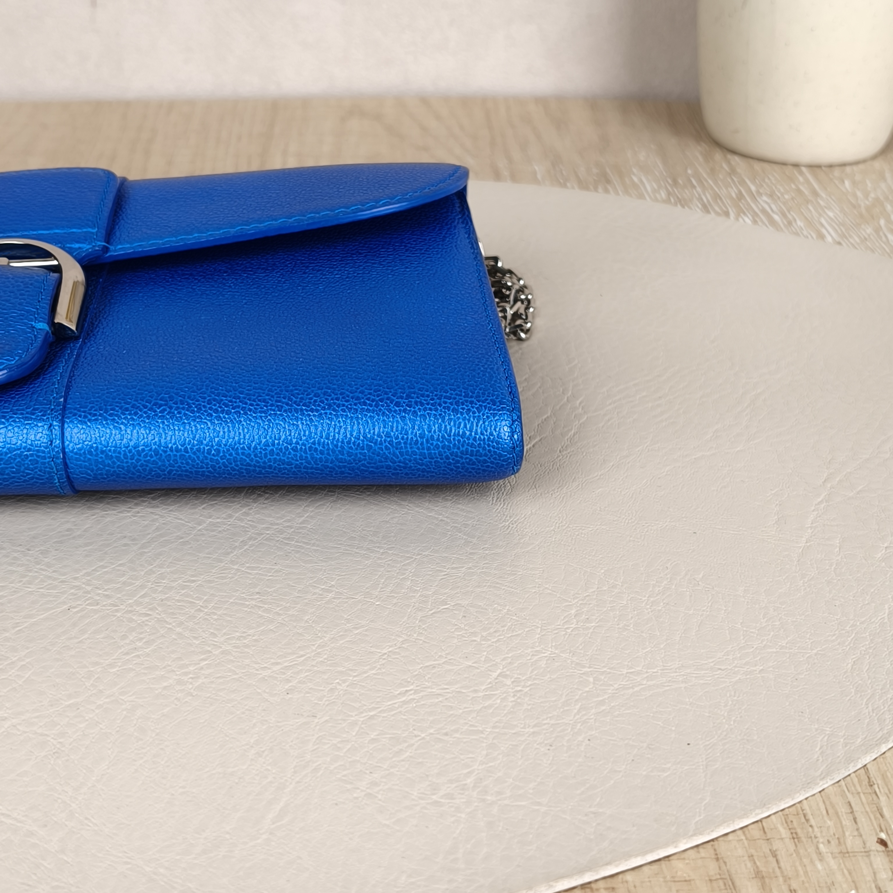 DELVAUX Crossbody Bag Crossbody Bag Blue Calfskin 21 × 3 × 12 cm — cover view 8 of 8