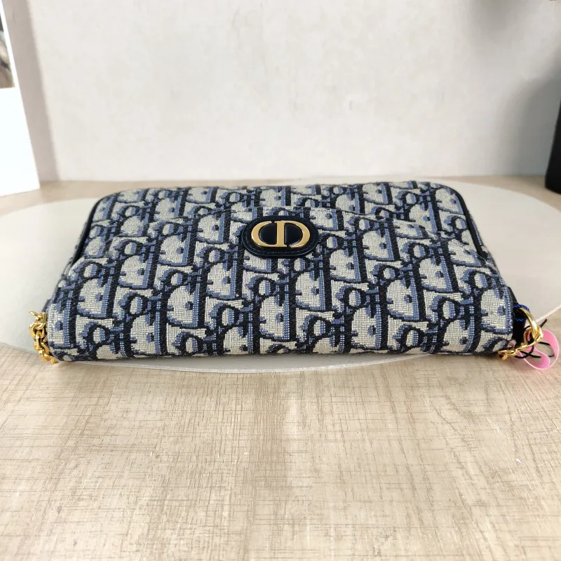 DIOR Crossbody Bag 30 Montaigne woc Blue Canvas One Size 21.5 × 3 × 12 cm — detail view 10 of 11