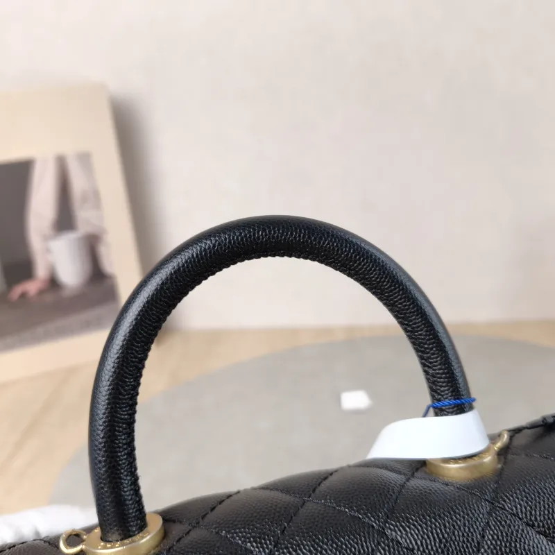 Chanel Top Handle Bag Coco Handle​ Black Grained Calfskin Small 24 × 10 × 14 cm 25 — detail view 2 of 14