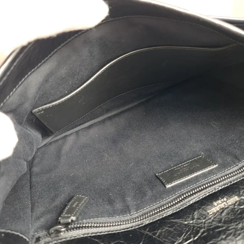 SAINT LAURENT Crossbody Bag Niki Black Waxed Leather Calfskin Large 32 × 9 × 23 cm — detail view 8 of 14