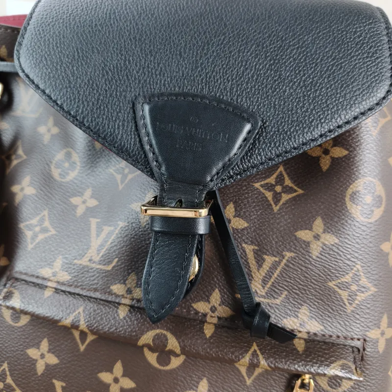 Louis Vuitton Backpack Montsouris Backpack Black PVC · Calfskin Small 27.5 × 14 × 33 cm — detail view 8 of 11