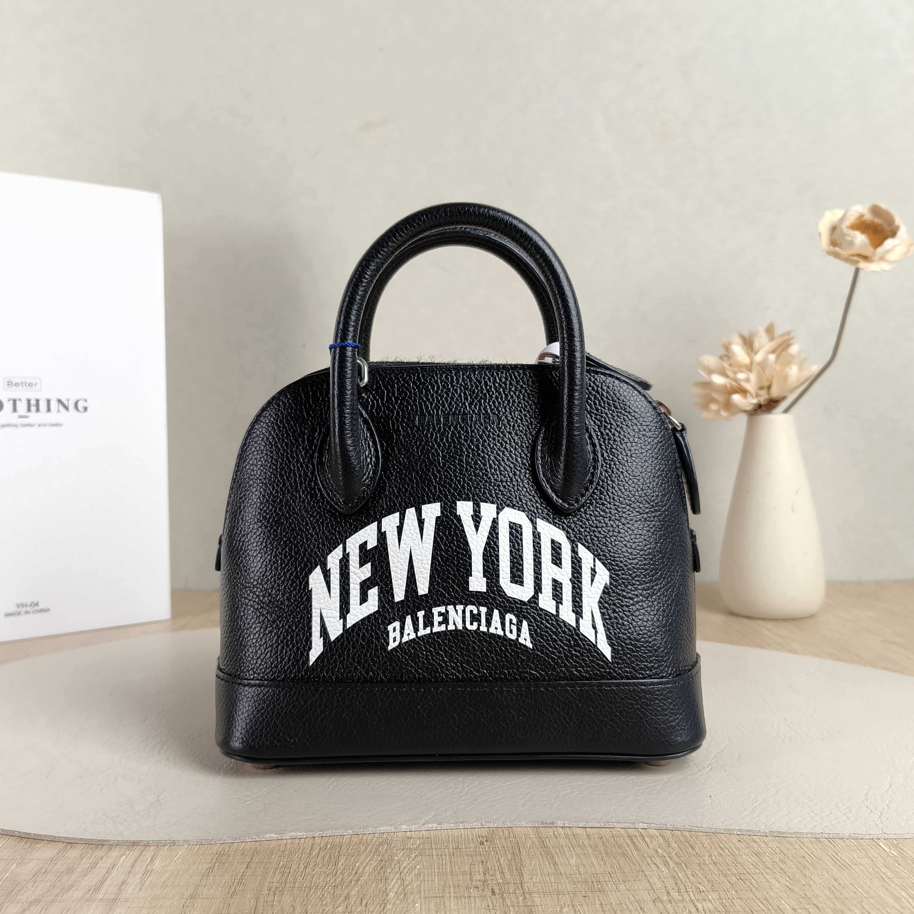 BALENCIAGA Top Handle Bag Ville Dome Bag Collection Black Calfskin Small18 × 8 × 14 cm