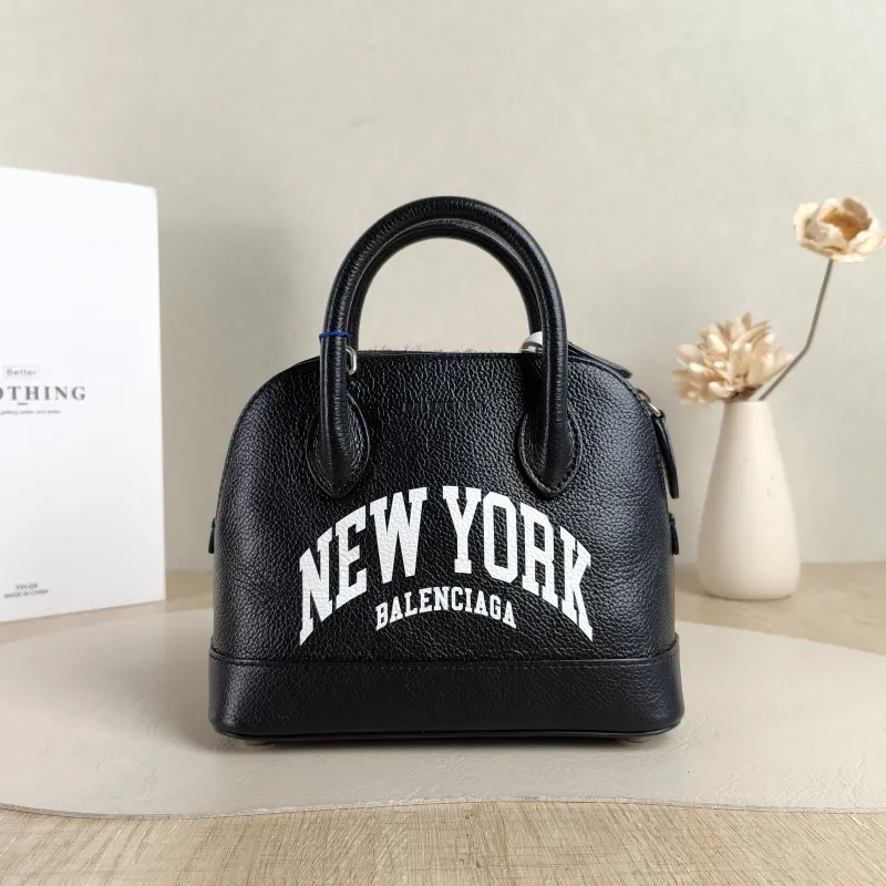 BALENCIAGA Top Handle Bag Ville Dome Bag Collection Black Calfskin Small18 × 8 × 14 cm