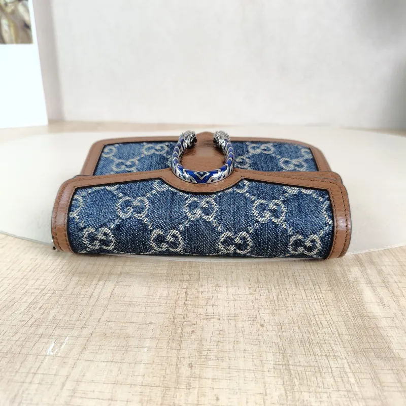 GUCCI Crossbody Bag Dionysus Blue Brown mini16.5 × 4.5 × 10 cm — detail view 1 of 13