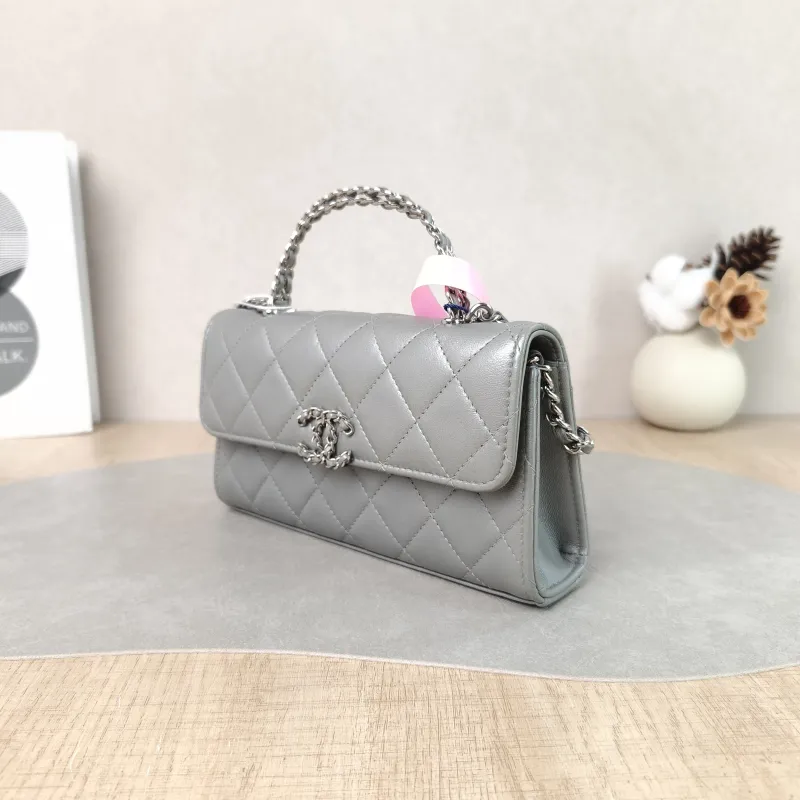 Chanel Crossbody Bag kelly Silver Waxed Leather One Size 18 × 4.5 × 10 cm — cover view 2 of 5