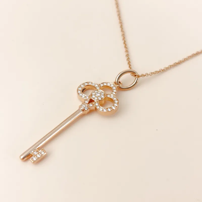 Tiffany&Co. Necklace Keys Collection Necklace Pendant Rose Gold Diamond18KR ose Gold One Size 40cm — cover view 8 of 11