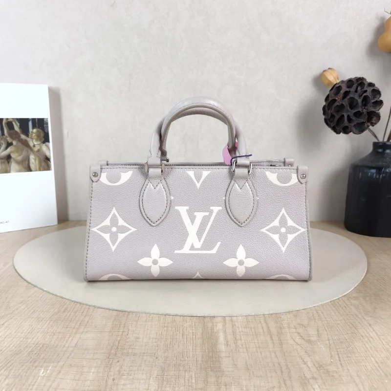 Louis Vuitton Crossbody Bag Onthego East West Two Straps Grey Monogram Empreinte Embossed Calfskin Small 25 × 10 × 13 cm
