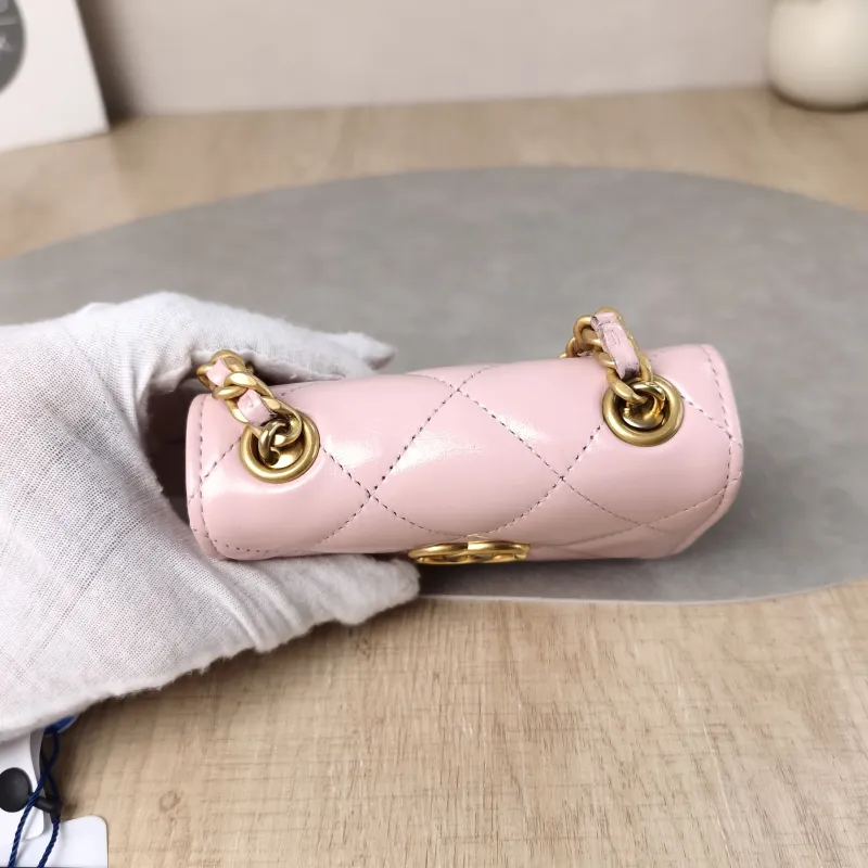 Chanel Crossbody Bag CF Crossbody Bag Pink Calfskin Mini 11 × 3 × 9 cm — detail view 9 of 11