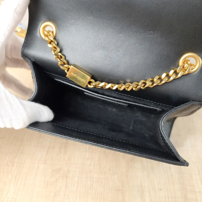 SAINT LAURENT Crossbody Bag KATE Black Calfskin Mini 17 × 5 × 11.5 cm — detail view 11 of 11