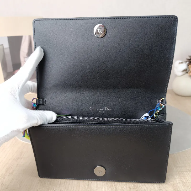 DIOR Shoulder Bag Chain Shoulder Crossbody Bagwoc Black Lambskin One Size 21.5 × 4 × 12.5 cm — detail view 10 of 15