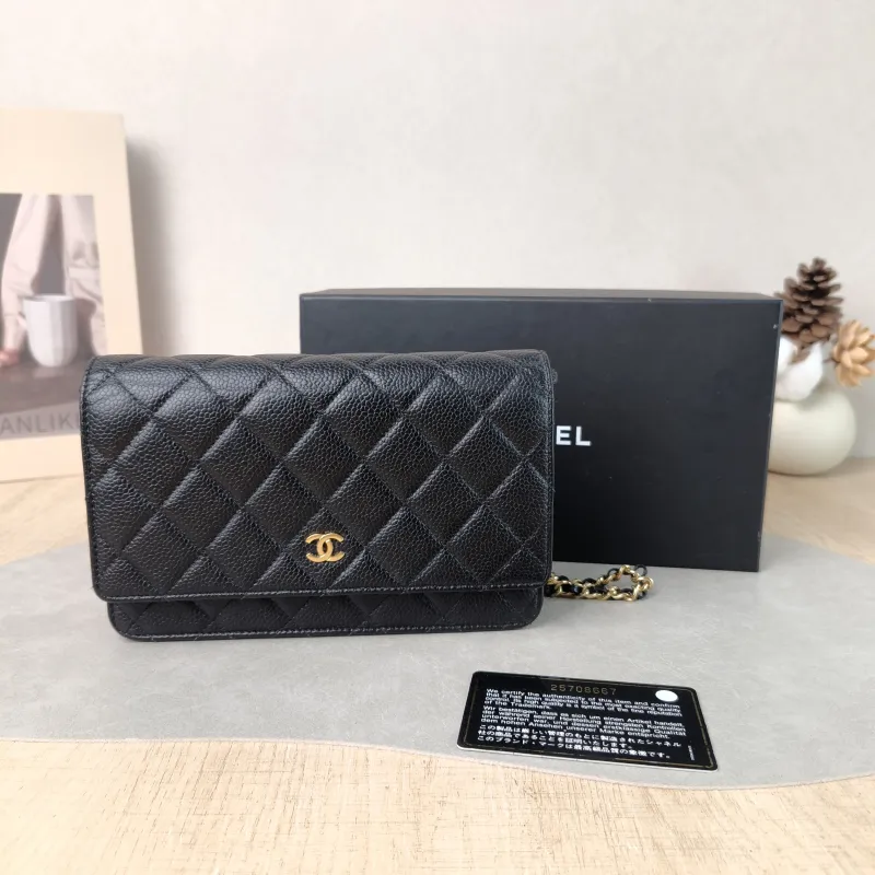 Chanel Crossbody Bag Classic Flap WOC CF WOCWOC Bag Black Grained Calfskin Mini 19.2 × 3.5 × 12.3 cm 25 — cover view 3 of 6
