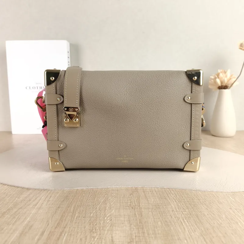 Louis Vuitton Crossbody Bag Side Trunk Box Calfskin Medium 23.5 × 8.5 × 16 cm