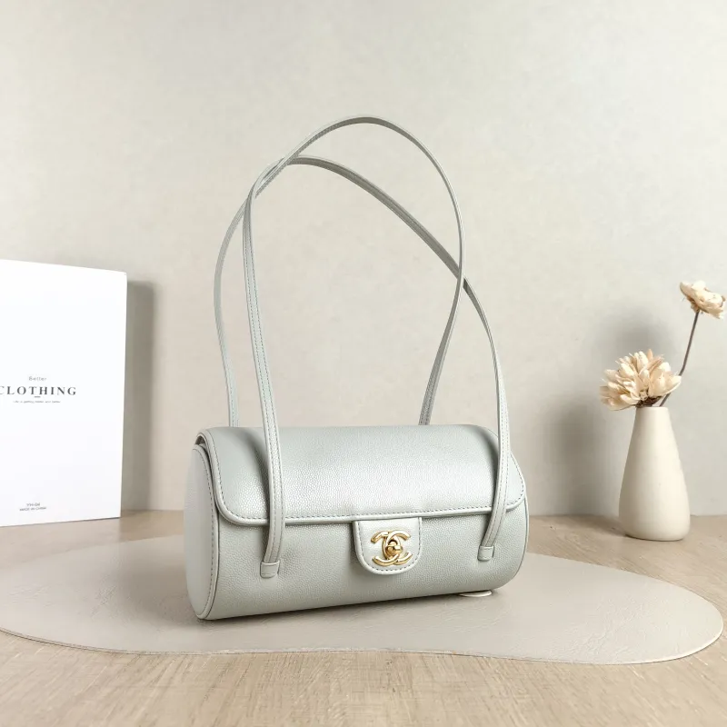 Chanel Shoulder Bag preppy coco Bowling Bag Green Calfskin Small 20.5 × 10 × 10 cm — cover view 3 of 5