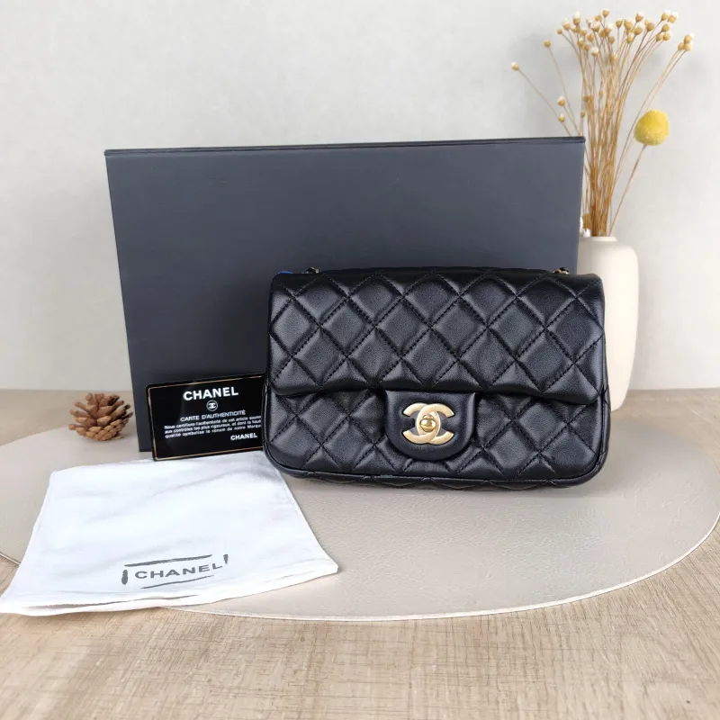 Chanel Crossbody Bag Classic Flap Large Mini CF Mini Black SL ambskin mini 20 × 6 × 12 cm — cover view 2 of 6