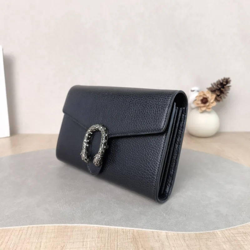 GUCCI Crossbody Bag Dionysus Collection Wallet woc Black Calfskin Mini 20 × 5 × 13 cm — cover view 6 of 6
